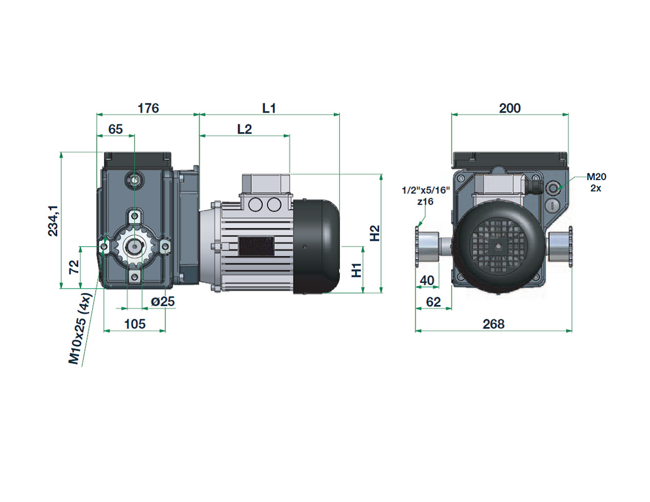 间接减速电机RW100/200-扭矩式